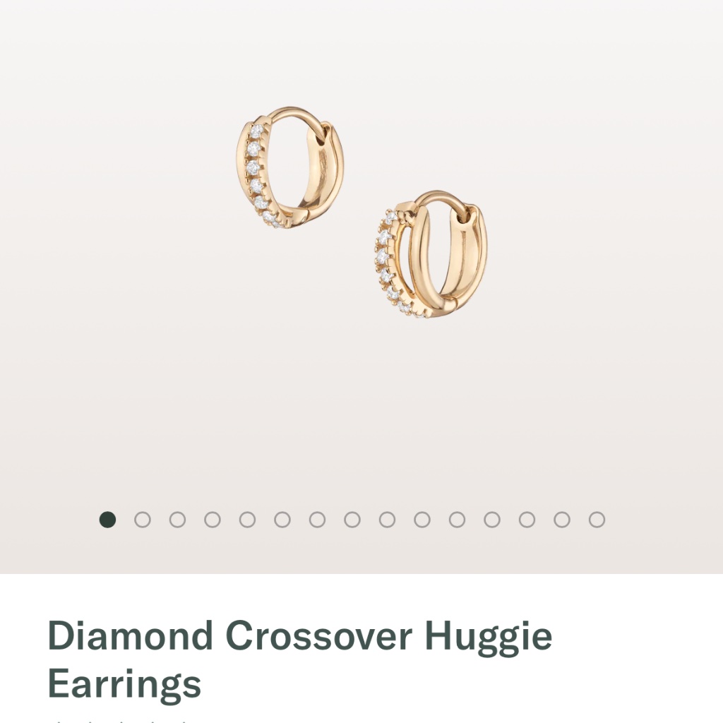 Aurate - Diamond Crossover Huggie Earrings